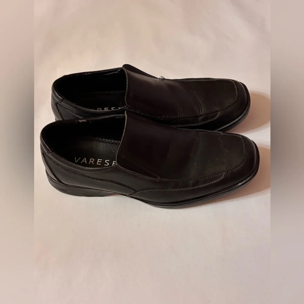 Varese Men's Black Leather Loafers Sz 91/2